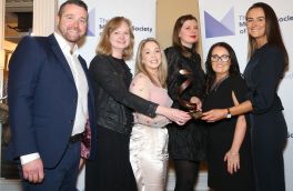 Public Policy & Social Research Award Winners: Brian McDermott Fuel (Sponsor), Suzanne Dowd The Irish Cancer Society, Emma Kavanagh, Core Research, and Emma Harte The Irish Cancer Society.